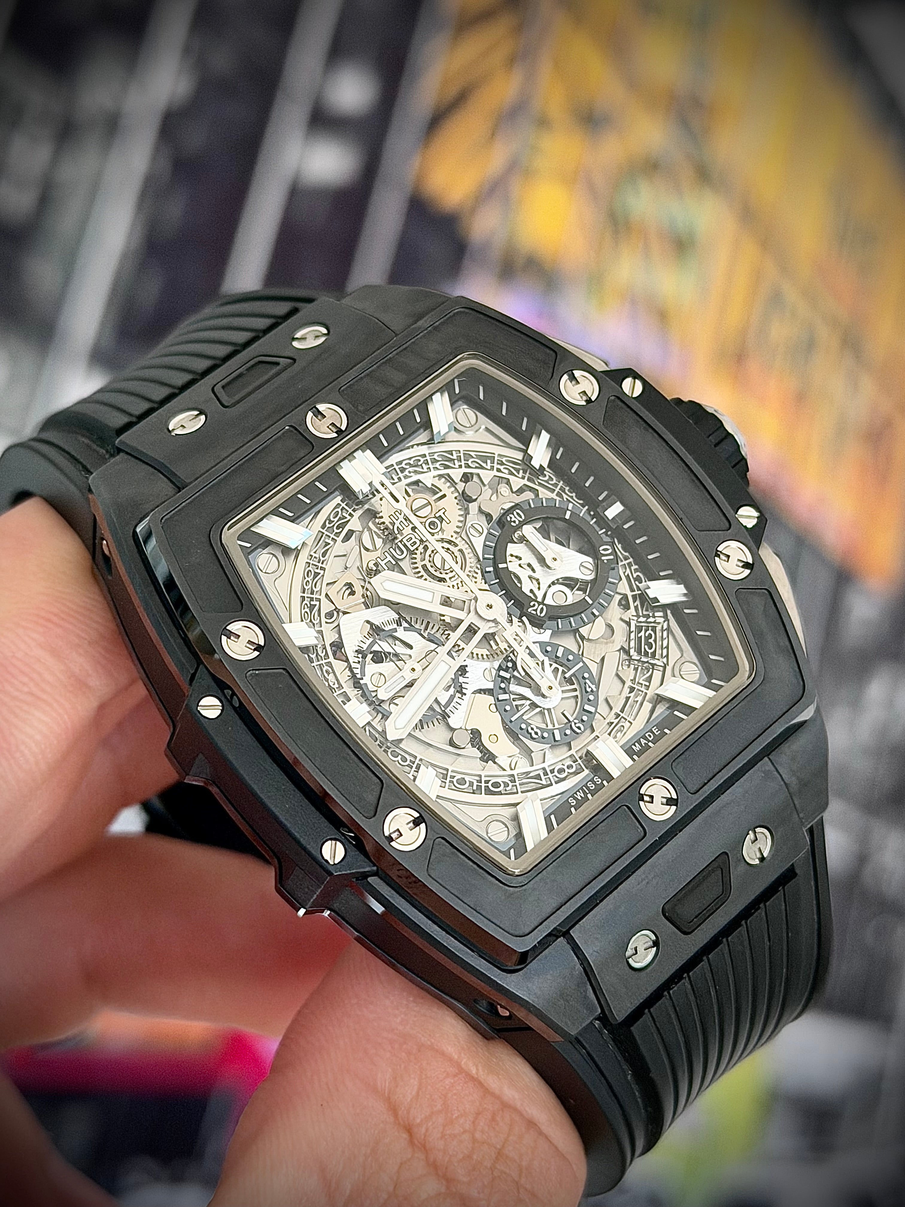 2023 HUBLOT SPIRIT OF BIG BANG BLACK MAGIC 42, 642.CI.0170.RX, CERAMIC, FULL SET + EXTRA STRAP, INC GST