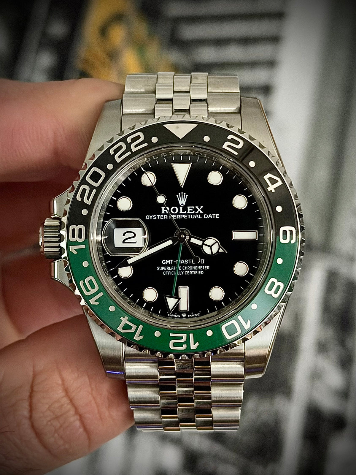 2025 ROLEX GMT-MASTER II “SPRITE”, 126720VTNR, JUBILEE BRACELET, FULL SET, EXCELLENT CONDITION, INC GST