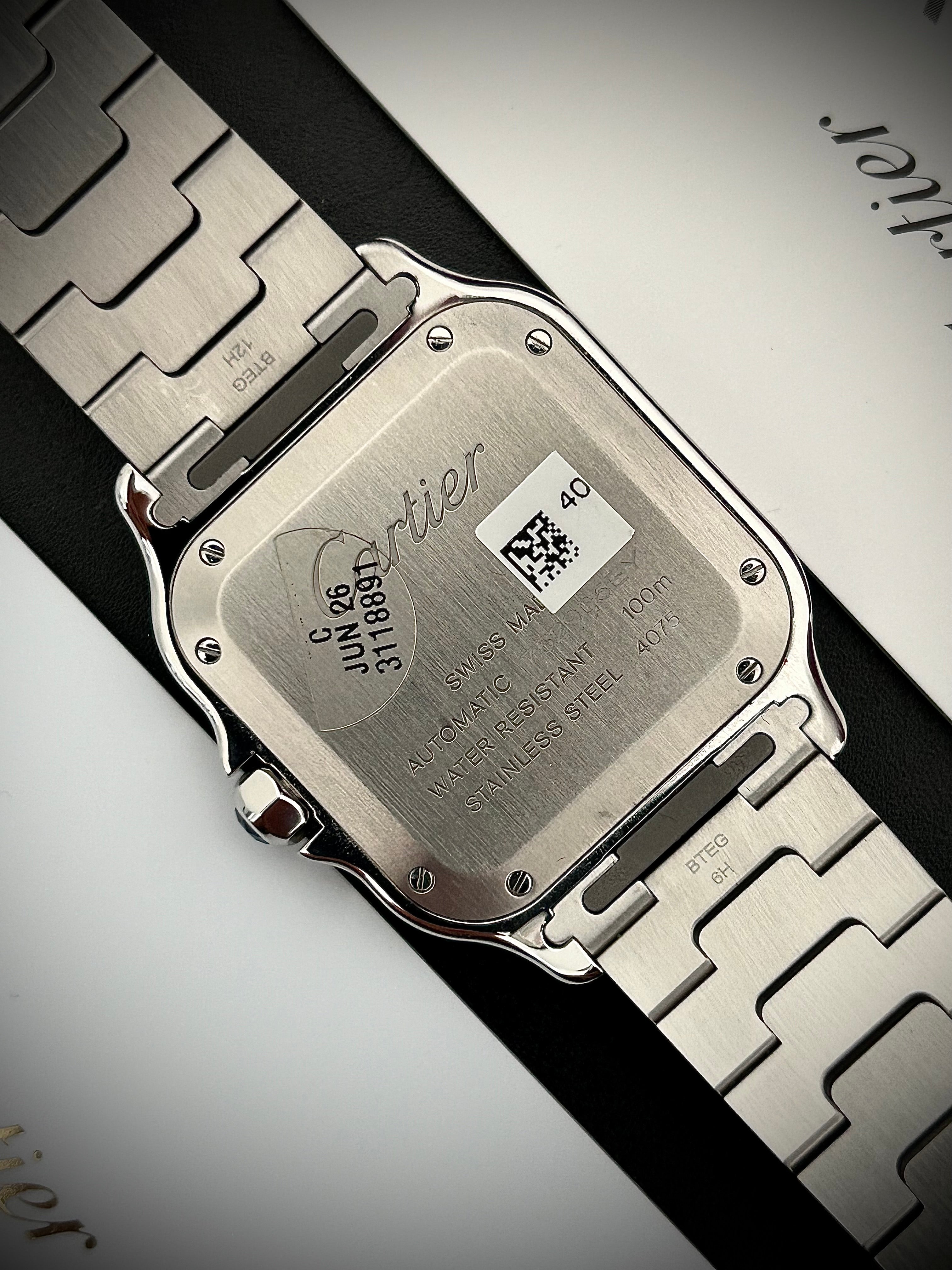 2024 CARTIER SANTOS DE CARTIER MEDIUM, WSSA0029, FULL SET, INC GST