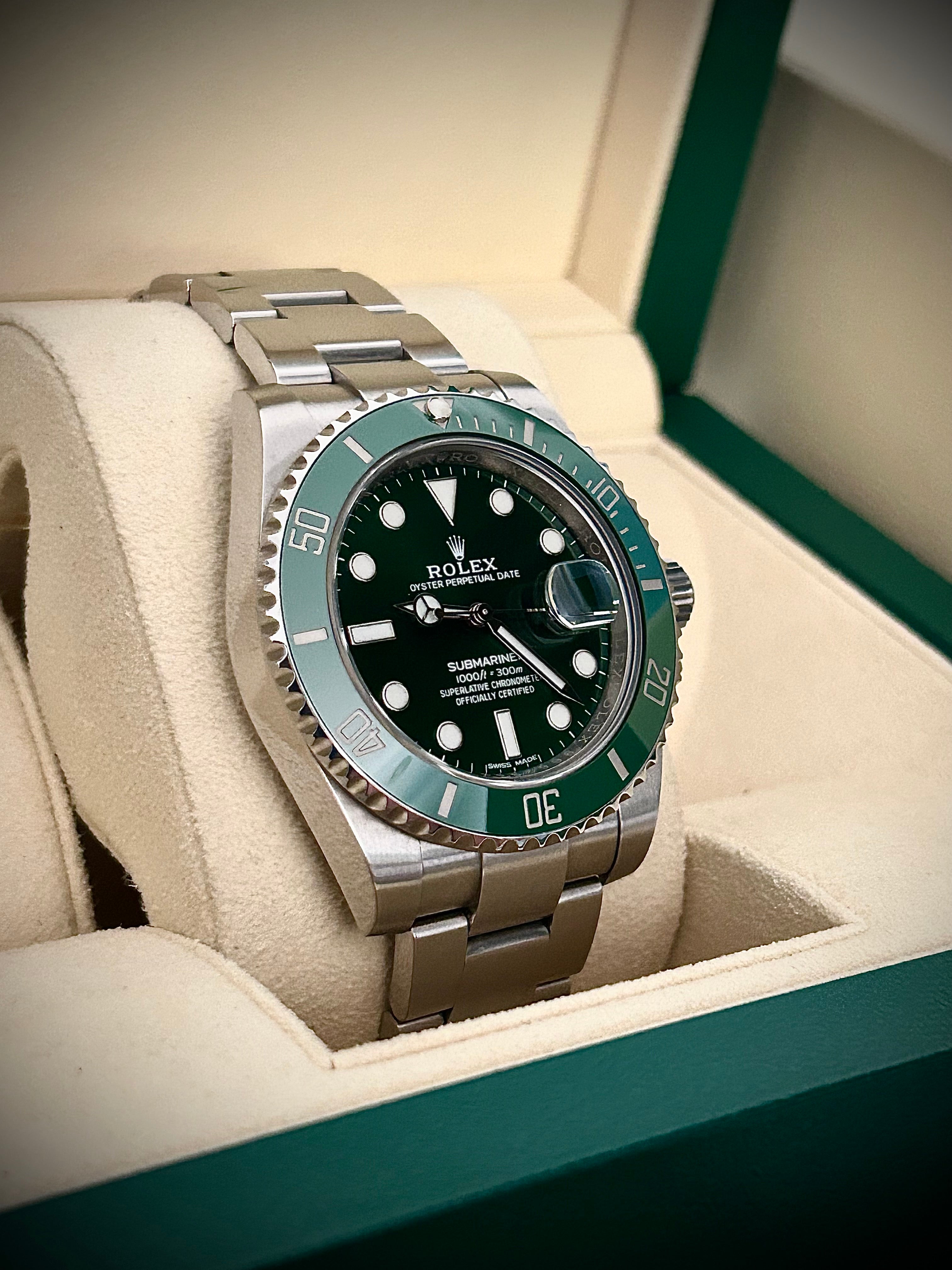 2018 ROLEX SUBMARINER DATE 116610LV, HULK, FULL SET, INC GST