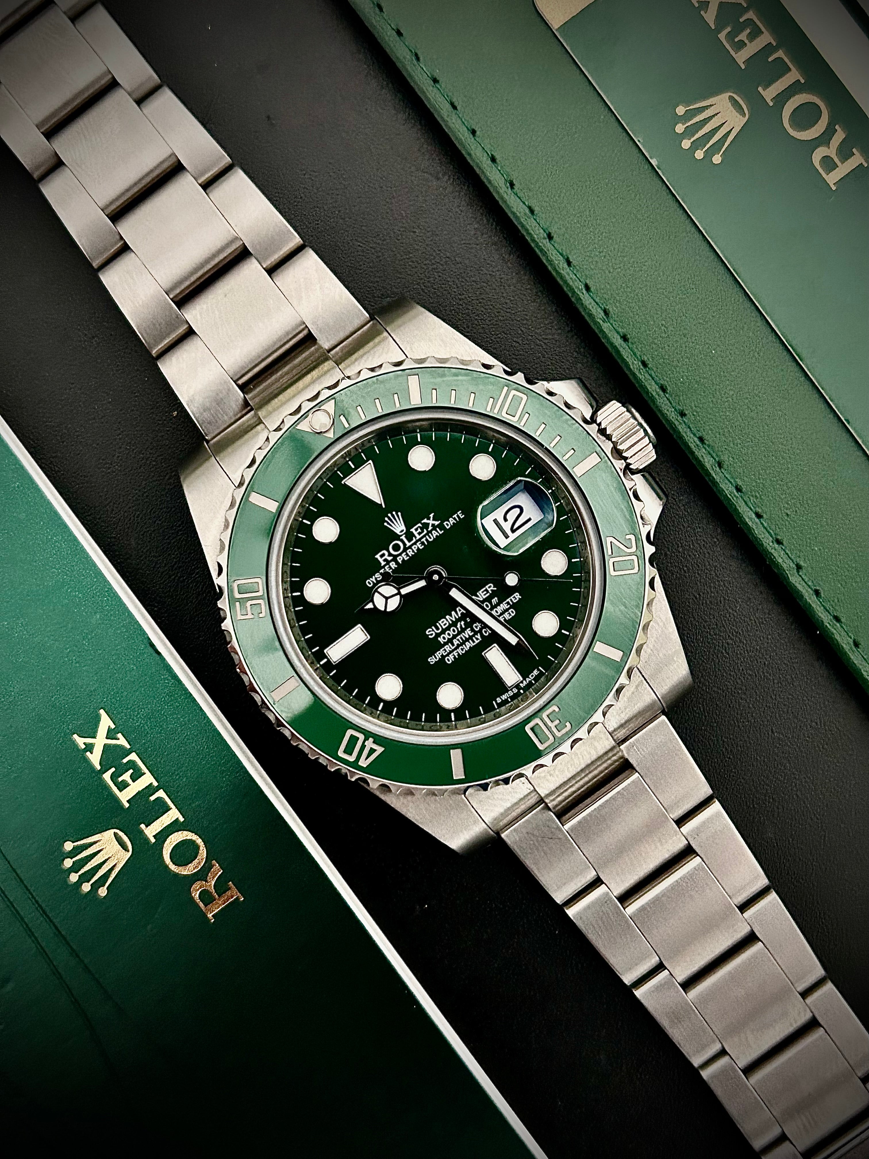 2011 ROLEX SUBMARINER DATE “HULK”116610LV, FULL SET, INC GST