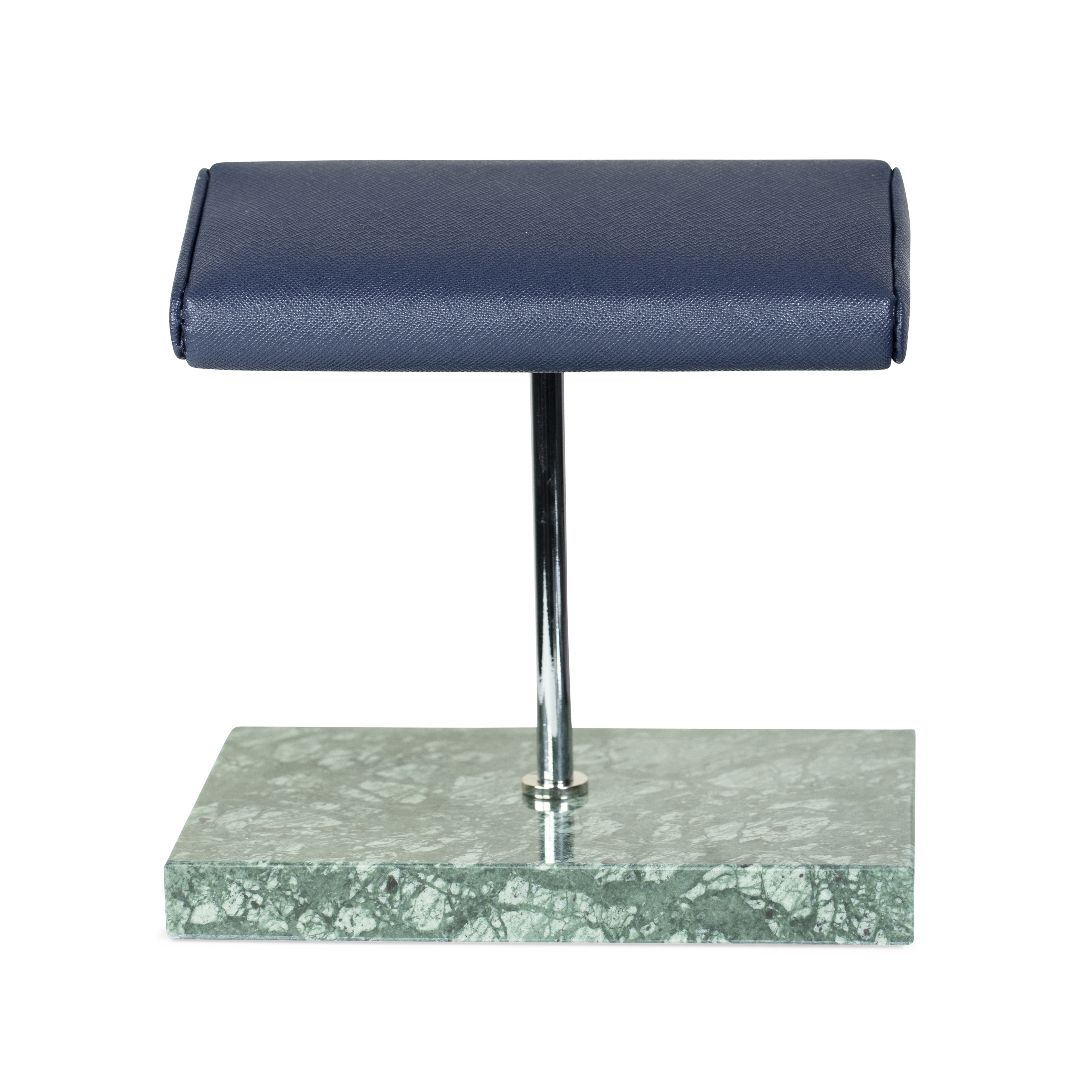 Marble Dual Watch Stand - Saffiano Navy Blue | Green Marble