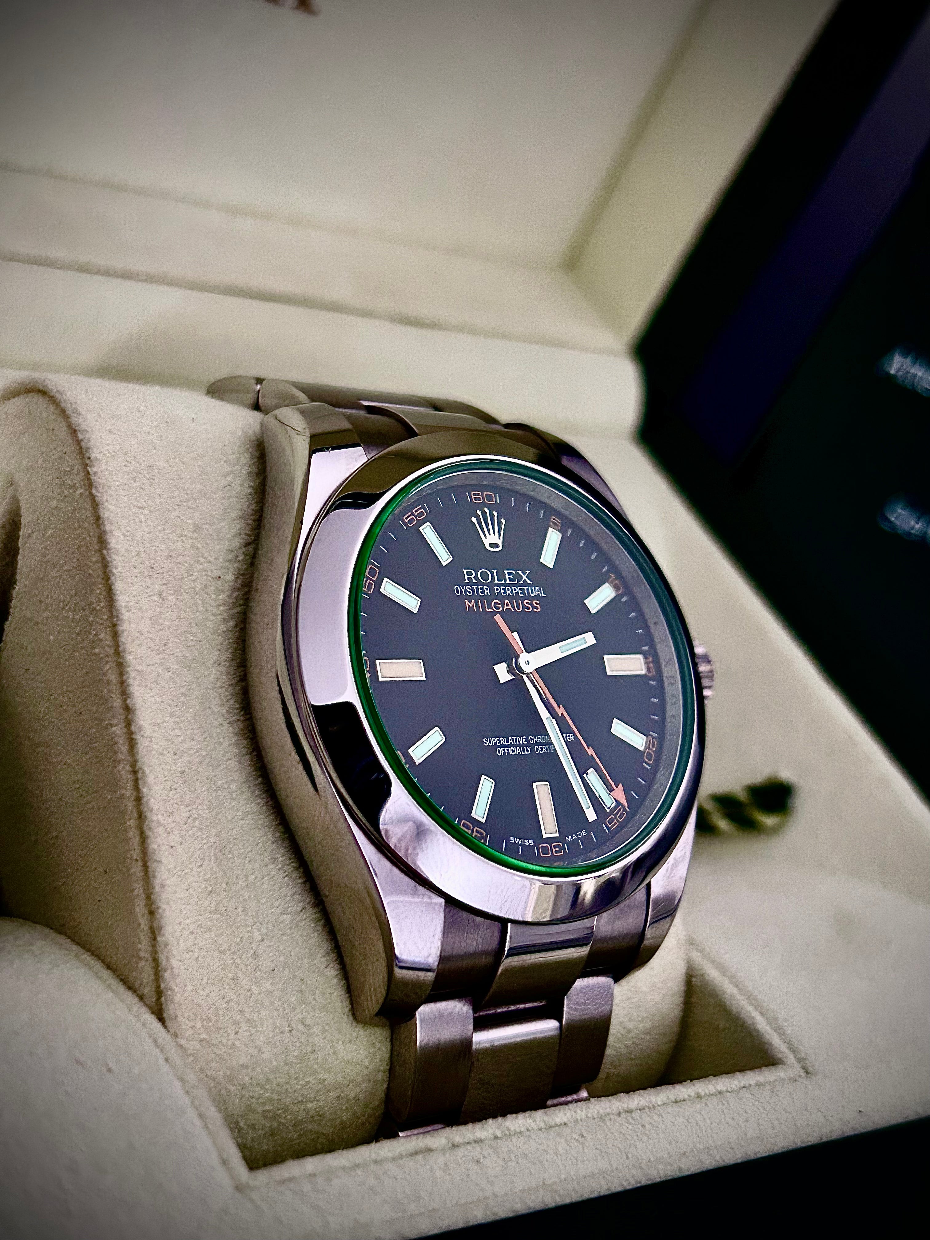 2009 ROLEX MILGAUSS, 116400GV, FULL SET