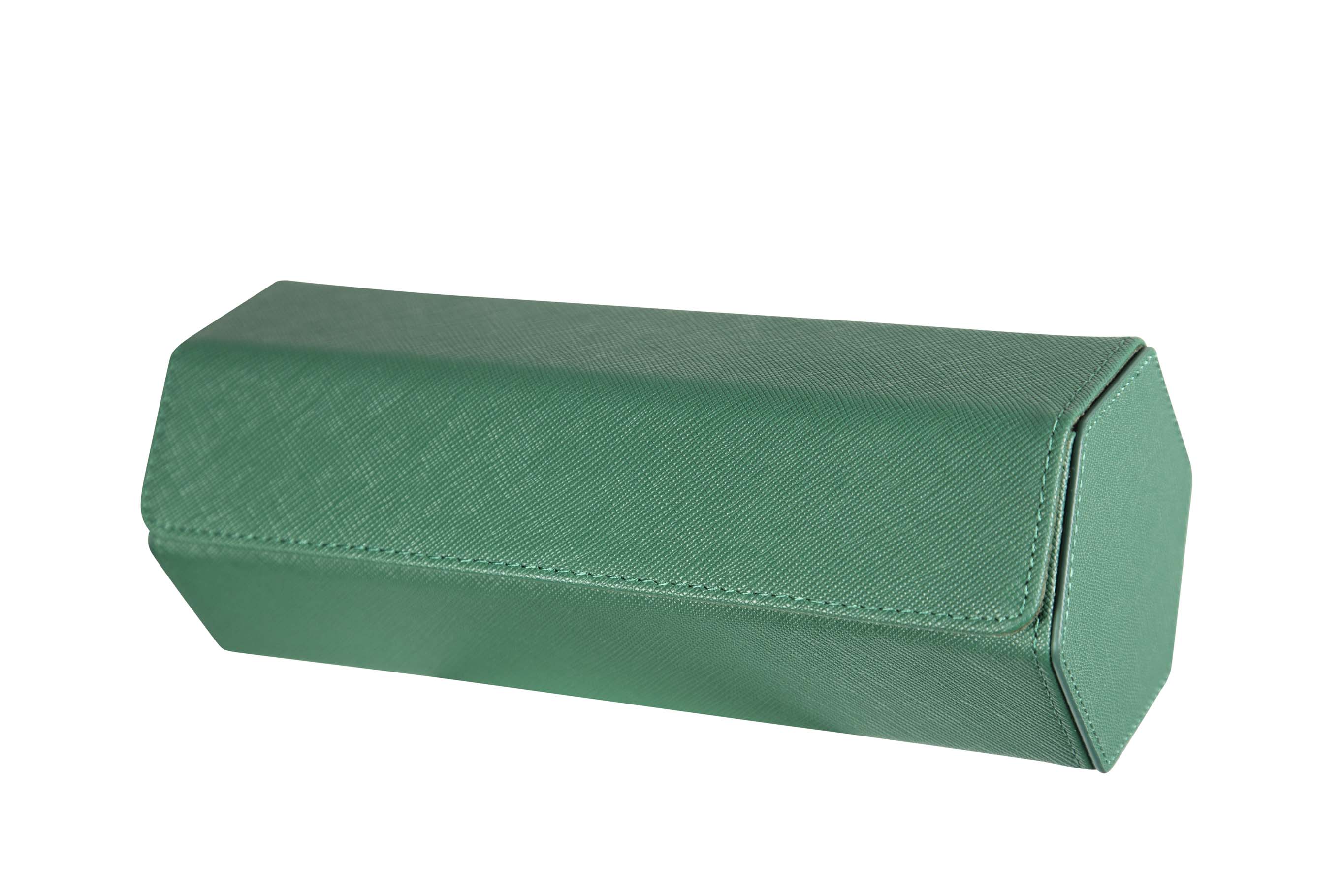 Jefferson - 3 Watch Roll - Saffiano Green | Forest Green Velvet