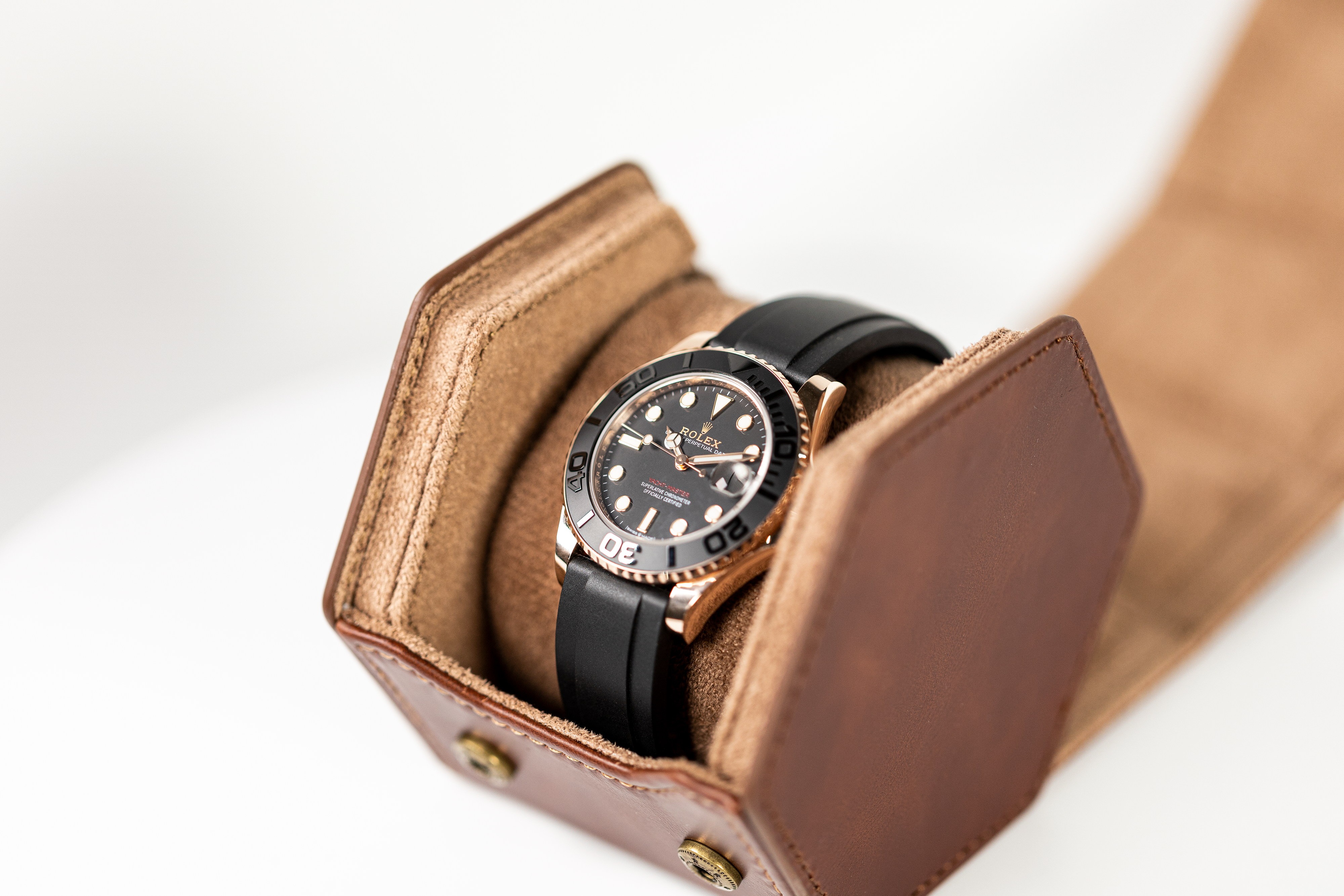 Jefferson - 1 Watch Roll - Brown Leather | Brown Interior