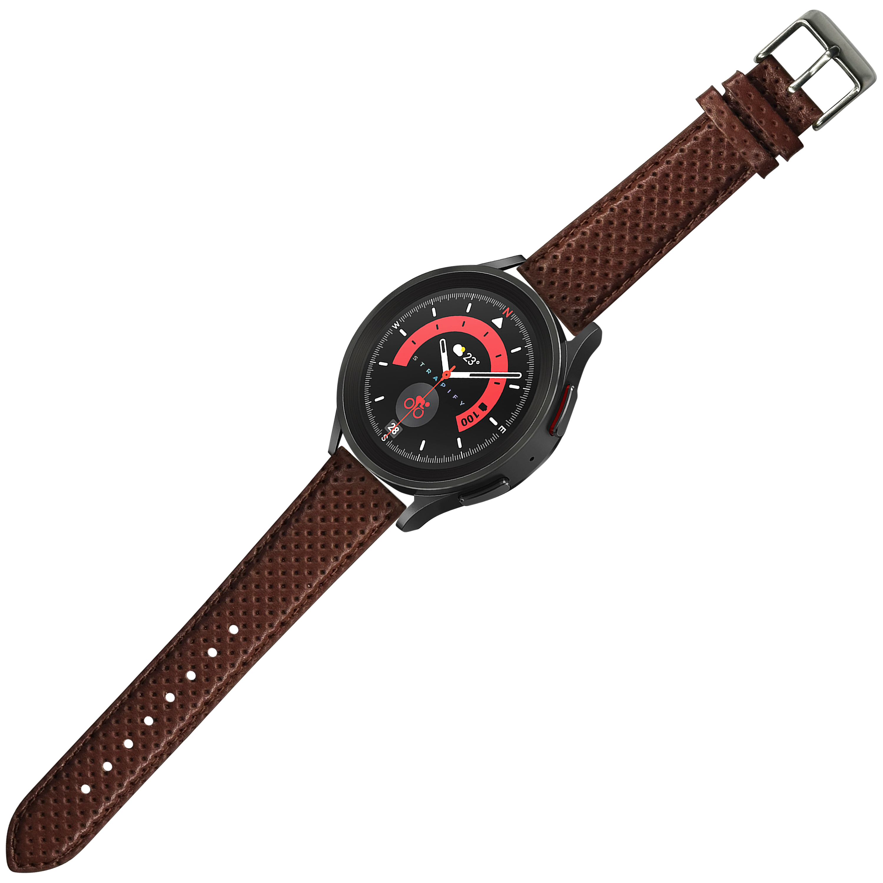 [Quick Release] Perforated Racing Leather Straps - Brown